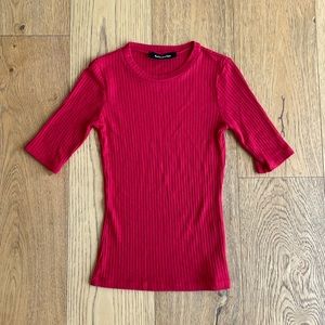 Reformation red knit t-shirt top